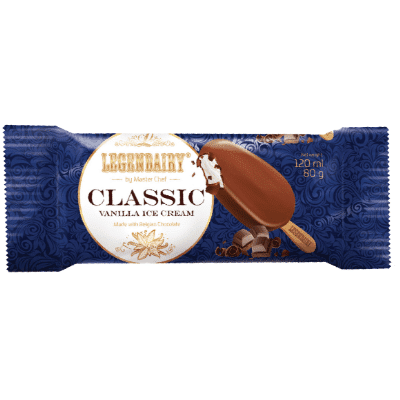 legendairy classic vanilla flavour with belgian chocolate ice cream on stick picture