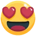 social react emoji with heart eyes